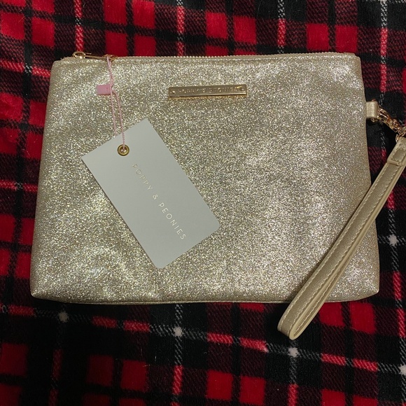 NWT Poppy & Peonies Glitter Clutch m - Picture 1 of 2